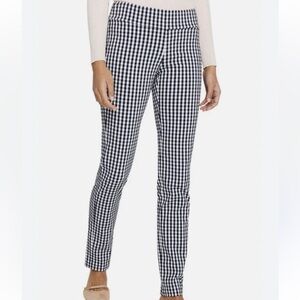 🌟J. MCLAUGHLIN🌟 GINGHAM CHECK PULL ON STRETCH PANT NAVY / WHITE SZ 8
